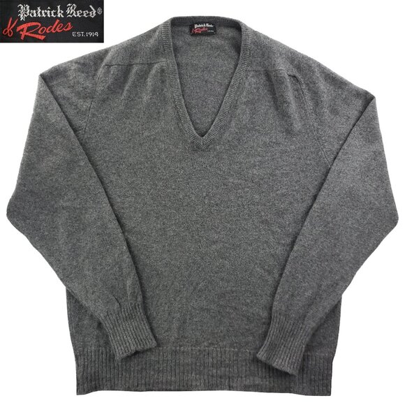 Scotland Pure Cashmere Sweater VTG V-Neck Patrick Reed Rodes Men Measures Large - Picture 1 of 12